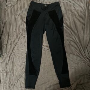 Avia Black Leggings with Velvet Details